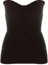 Nanushka Meo Strapless Wool-blend Bouclé Top In Braun