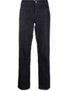 Emporio Armani Mid-rise Straight Jeans In Blau