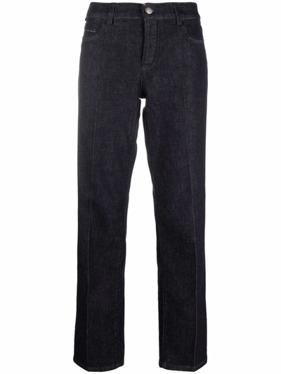 Emporio Armani Mid-rise Straight Jeans In Blau