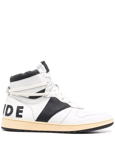 Rhude High-top Logo-print Trainers In White