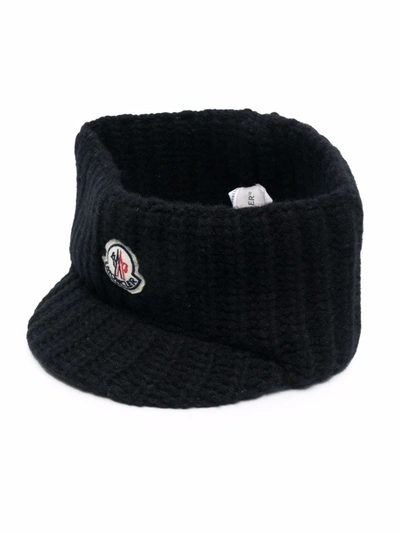 Moncler Logo-patch Knitted Headband In Black