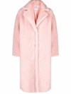 Stand Studio Maria Textured Single-breasted Coat In Pink
