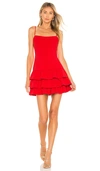 Likely Amica Tiered Ruffle Hem Minidress In Red