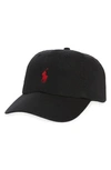 Polo Ralph Lauren Classic Sport Baseball Cap In Black/ Red