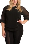 Standards & Practices Milla Sheer Skimmer Top In Black