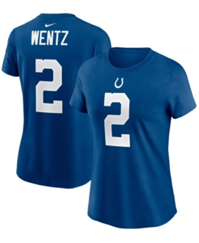 Nike Women's Carson Wentz Royal Indianapolis Colts Name Number T-shirt