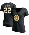 Fanatics Women's Willie O'ree Black Boston Bruins Authentic Stack Retired Player Name And Number V-neck T-shi In Black