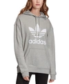 Adidas Originals Adidas Trefoil Logo Hoodie In Medium Grey Heather/white