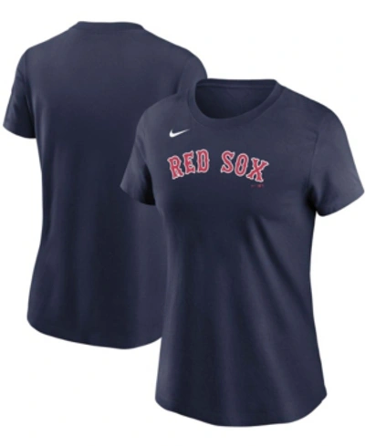 Nike Women's Navy Boston Red Sox Cooperstown Collection Wordmark T-shirt