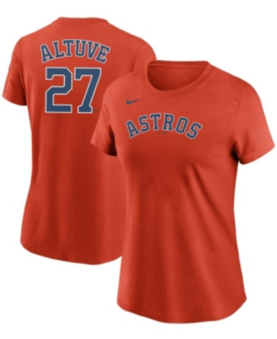 Nike Women's Jose Altuve Orange Houston Astros Name And Number T-shirt