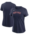 Nike Women's Navy Boston Red Sox Cooperstown Collection Wordmark T-shirt In Navy