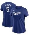 NIKE WOMEN'S COREY SEAGER ROYAL LOS ANGELES DODGERS NAME NUMBER T-SHIRT