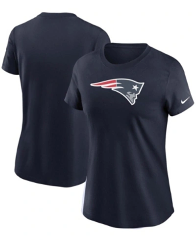 Nike Women's Navy New England Patriots Logo Essential T-shirt In Blue