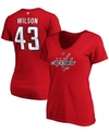 Fanatics Women's Tom Wilson Red Washington Capitals Authentic Stack Name And Number V-neck T-shirt In Red