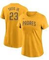 Nike Women's Fernando Tats Jr. Gold-tone San Diego Padres Name Number T-shirt In Gold-tone