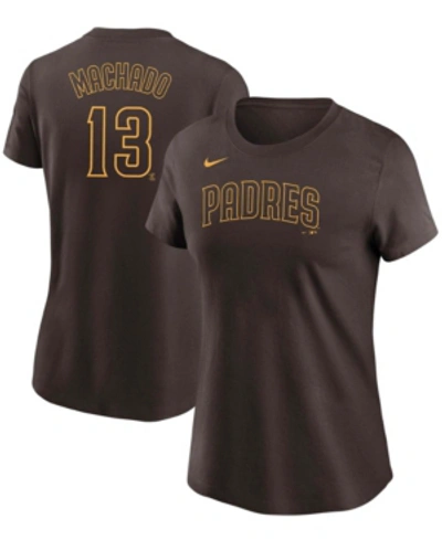 Nike Women's Manny Machado Brown San Diego Padres Name Number T-shirt