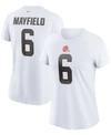 Nike Women's Baker Mayfield White Cleveland Browns Name Number T-shirt In White