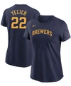 Nike Women's Christian Yelich Navy Milwaukee Brewers Name Number T-shirt In Navy