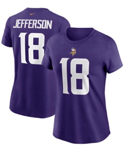 Nike Men's And Women's Justin Jefferson Purple Minnesota Vikings Player Name Number T-shirt