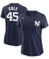 NIKE WOMEN'S GERRIT COLE NAVY NEW YORK YANKEES NAME NUMBER T-SHIRT