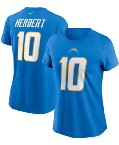 Nike Women's Justin Herbert Powder Blue Los Angeles Chargers Name Number T-shirt