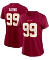 NIKE WOMEN'S CHASE YOUNG BURGUNDY WASHINGTON FOOTBALL TEAM NAME NUMBER T-SHIRT