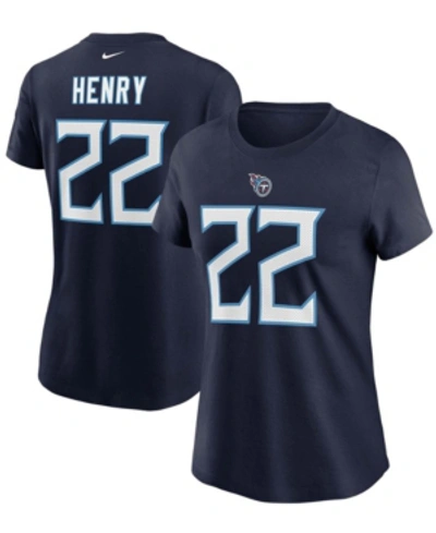 Nike Women's Derrick Henry Navy Tennessee Titans Player Name Number T-shirt