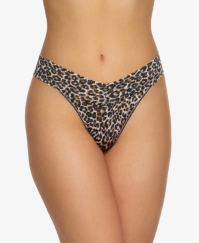 Hanky Panky Original-rise Printed Lace Thong In Classic Leopard