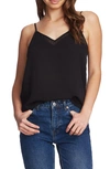 1.state Chiffon Inset Tank In Rich Black