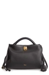 Mulberry Iris Leather Top Handle Bag In Black