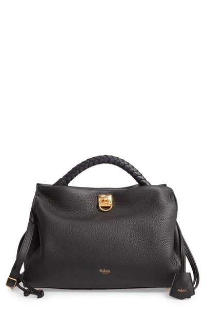Mulberry Iris Leather Top Handle Bag In Black
