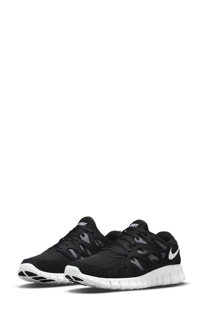 Nike Free Run 2 Sneaker In Black/ White/ Dark Grey