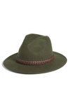 Treasure & Bond Braided Band Wool Fedora In Olive Light