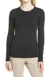 Nordstrom Everyday Long Sleeve Crewneck Rib T-shirt In Black