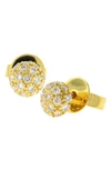 Sethi Couture Pav� Diamond Ball Stud Earrings In Yellow Gold/diamond