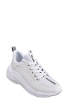 Guess Speerit Sneaker In White Faux Leather