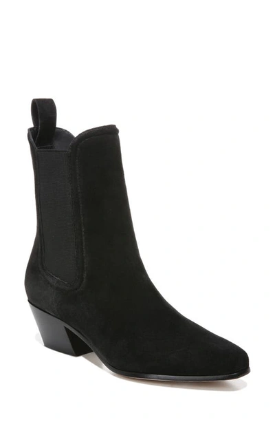 Veronica Beard Lada Suede Chelsea Ankle Booties In Black