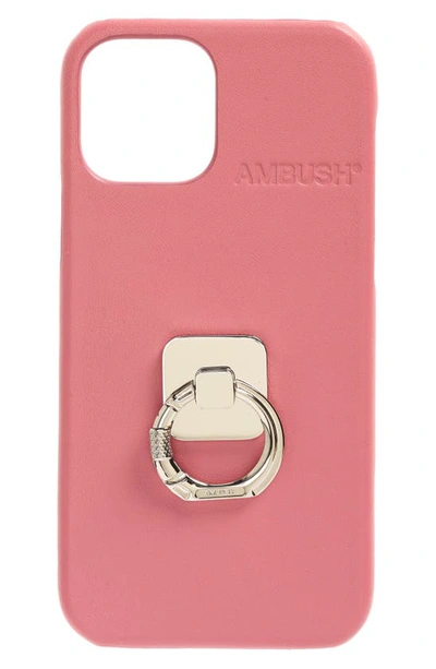 Ambush Bunker Ring Iphone 12 Pro Leather Case In Shocking Pink