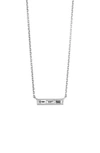 Sethi Couture Diamond Bar Pendant Necklace In White Gold