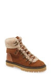 See By Chloé Eilieen Shearling-lined Suede And Leather Ankle Boots In Tan