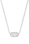 Kendra Scott Elisa Silver Pendant Necklace In Iridescent Drusy In Iridescent Drusy/ Silver