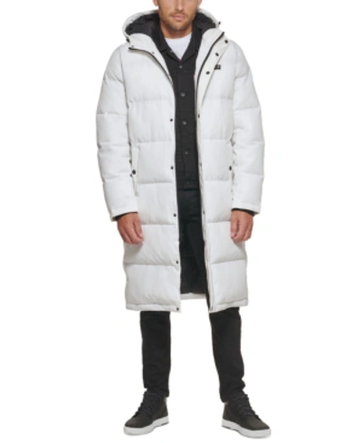 Levi's Men's Quilted Extra Long Parka Jacket In White