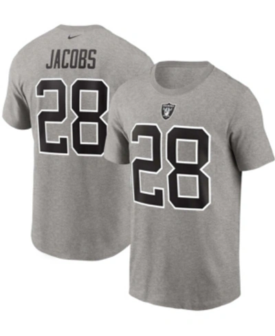 Nike Men's Josh Jacobs Gray Las Vegas Raiders Name And Number T-shirt