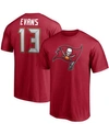 FANATICS MEN'S MIKE EVANS RED TAMPA BAY BUCCANEERS PLAYER ICON NAME AND NUMBER T-SHIRT