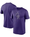 NIKE MEN'S PURPLE COLORADO ROCKIES LARGE LOGO LEGEND PERFORMANCE T-SHIRT