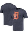 FANATICS MEN'S NAVY DETROIT TIGERS WEATHERED OFFICIAL LOGO TRI-BLEND T-SHIRT