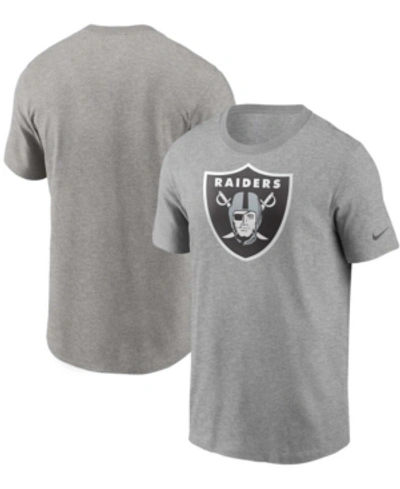 Nike Men's Heathered Gray Las Vegas Raiders Primary Logo T-shirt In Heather Gray