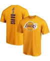 FANATICS MEN'S ANTHONY DAVIS GOLD LOS ANGELES LAKERS PLAYMAKER NAME AND NUMBER T-SHIRT