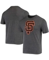 Fanatics Men's Charcoal San Francisco Giants Weathered Official Logo Tri-blend T-shirt In Charcoal