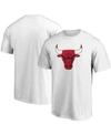 Fanatics Men's White Chicago Bulls Primary Team Logo T-shirt In White